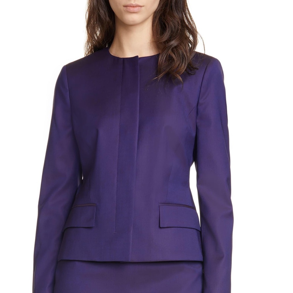 Boss by Hugo Boss Purple Jamaren Wool Suit Jacket